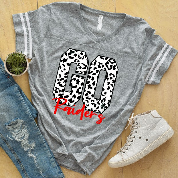 Go Raiders School Mascot Ladies LAT Football T-Shirt