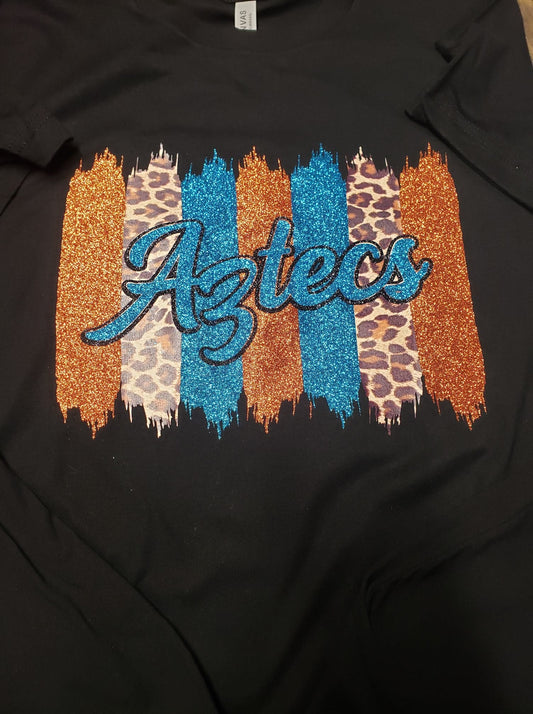 Aztecs and Glitter Stripe Spirit Wear T-Shirt