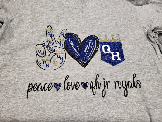 QH Royals School Spirit Wear Glitter Shirt