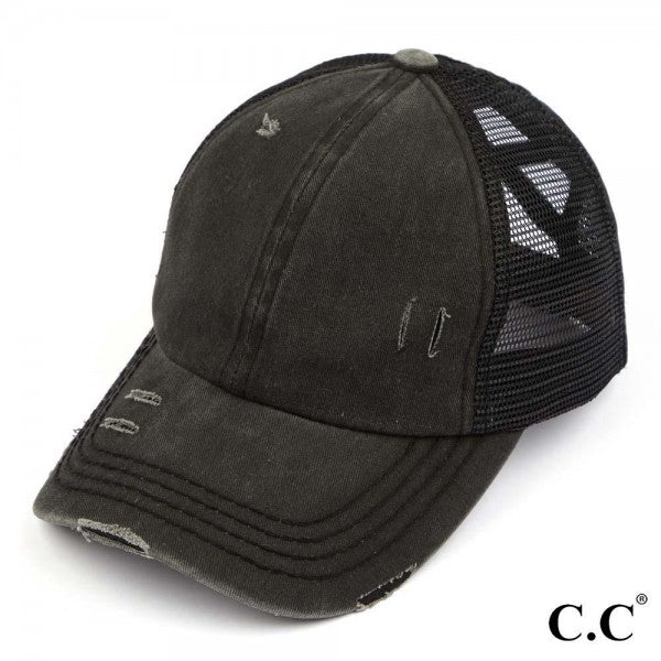 CC Criss Cross Ponytail Cap Black/Black