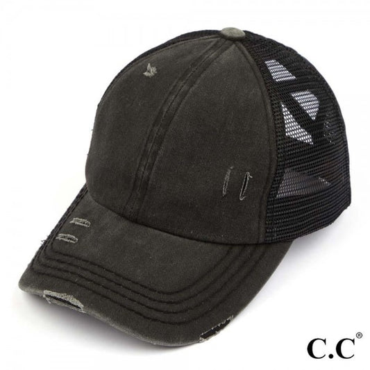 CC Criss Cross Ponytail Cap Black/Black