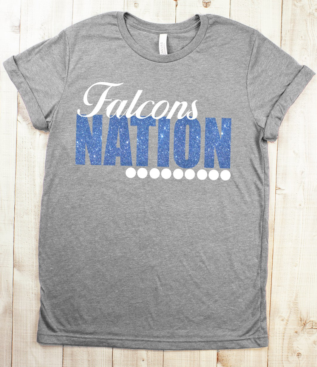 Falcons Nation Glitter Tee