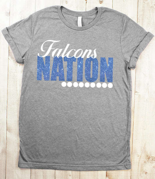 Falcons Nation Glitter Tee