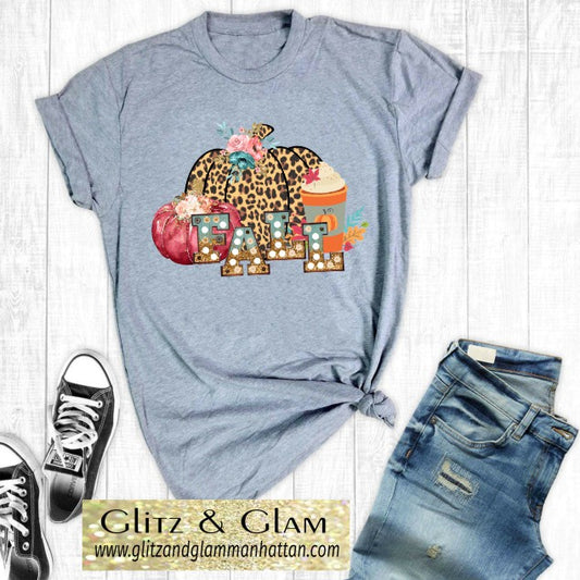 Fall Leopard Pumpkin Fall T-Shirt