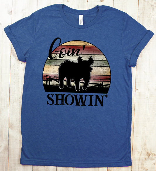 Youth Show Pig Goin Showing T-Shirt Livestock Show T-Shirts