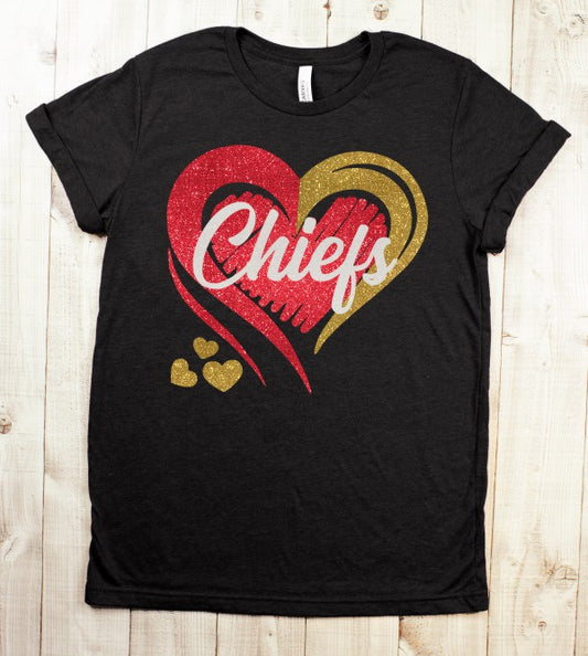 Chief Glitter Heart Short Sleeve T-Shirt