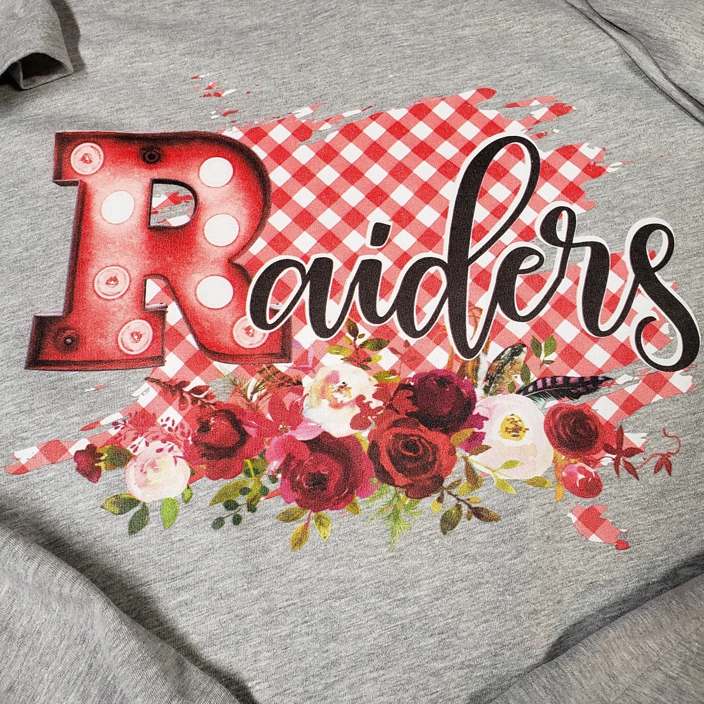 Raiders Plaid Background T-Shirt