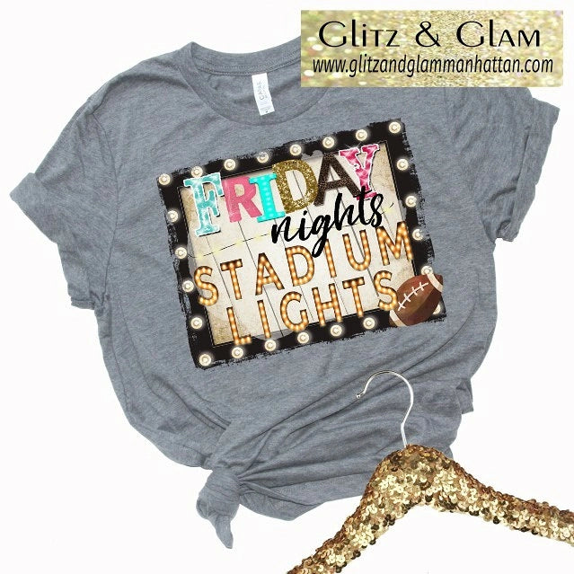 Football Friday Nights Stadium Lights Marquee T-Shirt