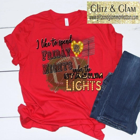 Football I Like to Spend Friday Nights Under the Stadium Lights T-Shirt