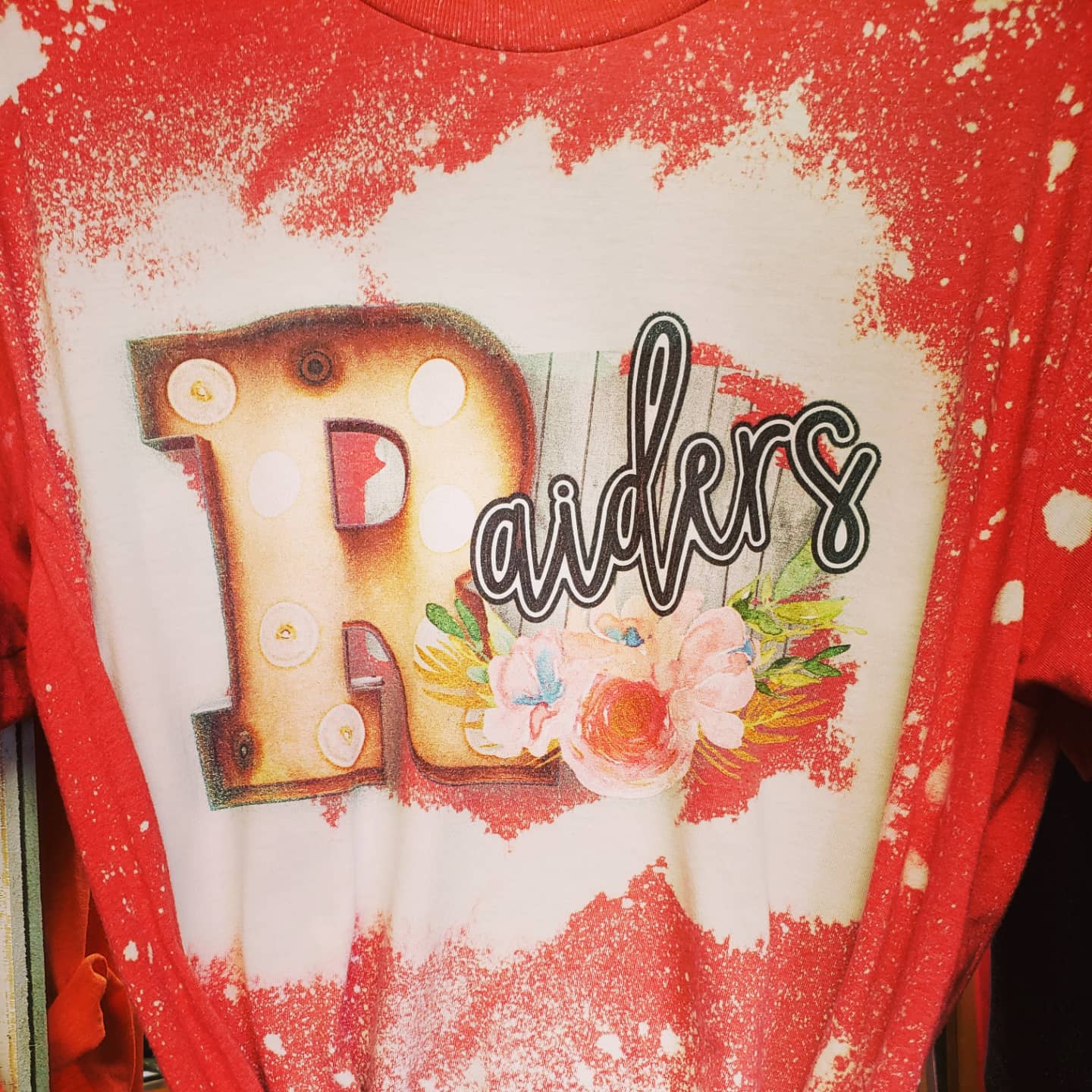 Raiders Floral Print Bleach T-Shirt