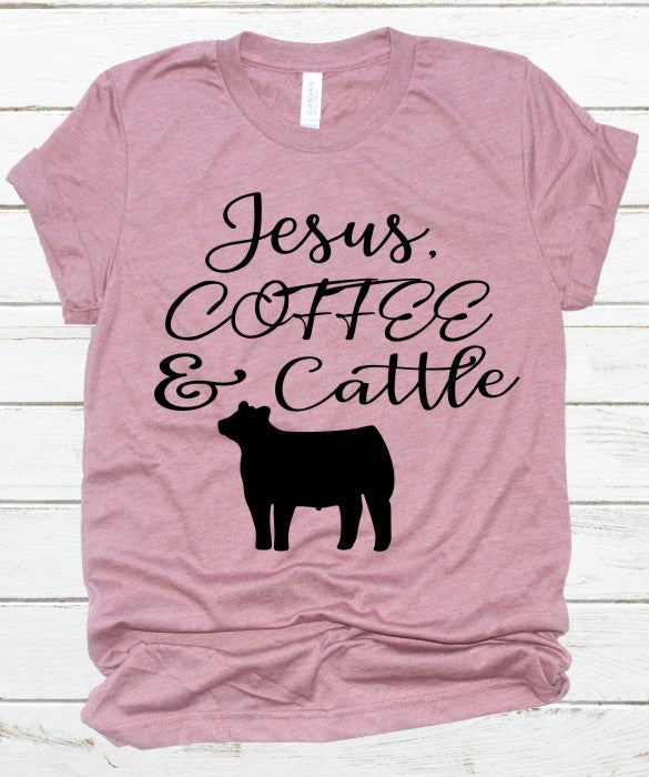 Show Steer Jesus Coffee & Cattle T-Shirt