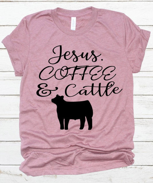 Show Steer Jesus Coffee & Cattle T-Shirt