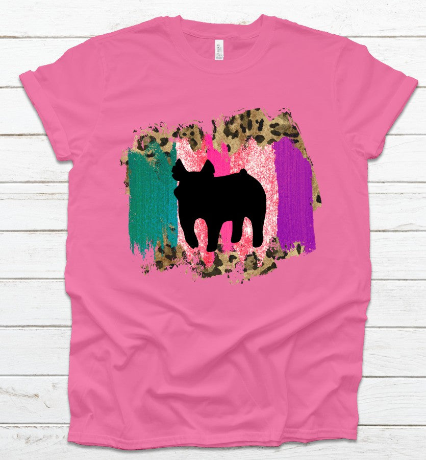 Show Pig Stripe Leopard Showing T-Shirt