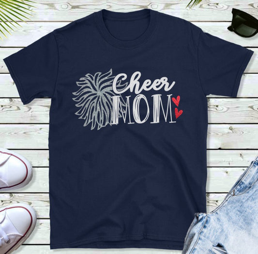 Cheer Mom in Glitter T-Shirt
