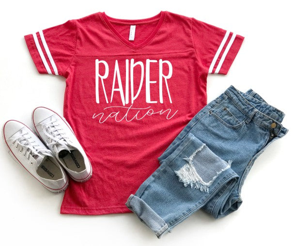 Raiders Nation School Mascot Ladies LAT Football T-Shirt