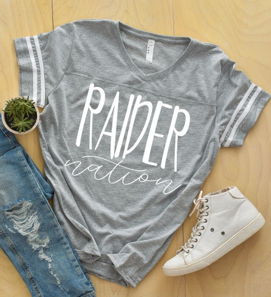 Raiders Nation School Mascot Ladies LAT Football T-Shirt