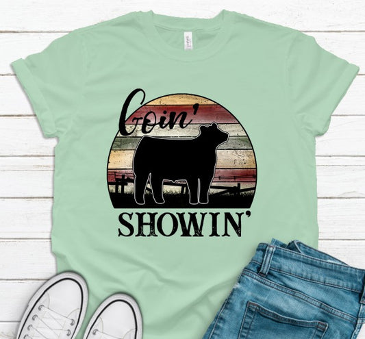 Youth Steer Goin Showin Steer 2 T-Shirt Livestock Ag Show Steer
