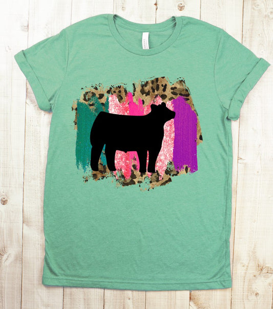 Steer Show Steer Stripe Leopard Show T-Shirt