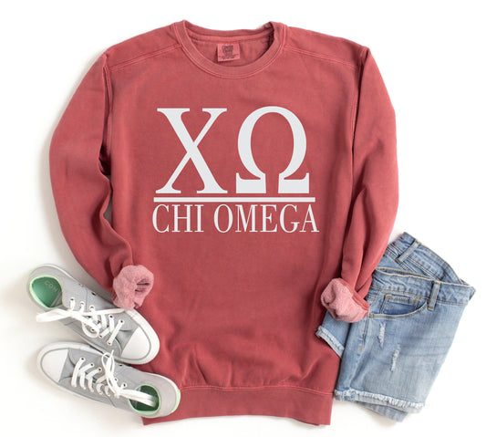 Chi Omega Comfort Colors Sorority Sweatshirt/Greek/Sorority/Sweatshirt