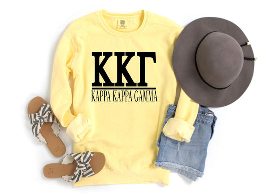 Kappa Kappa Gamma Comfort Colors Sorority Sweatshirt/Greek/Sorority/Sweatshirt