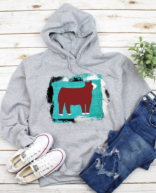 Hereford Cow Hide Showing Hoodie/ Show Cattle Livestock Agriculture