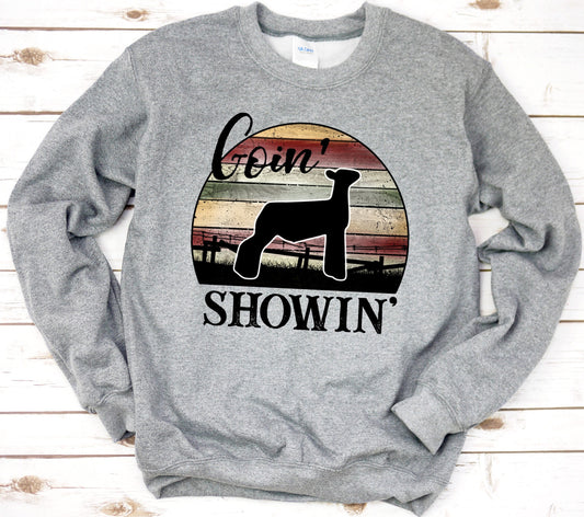 Adult Sheep Goin Showin Show Animal Sweatshirt Adult Size Show Livestock Sweatshirt