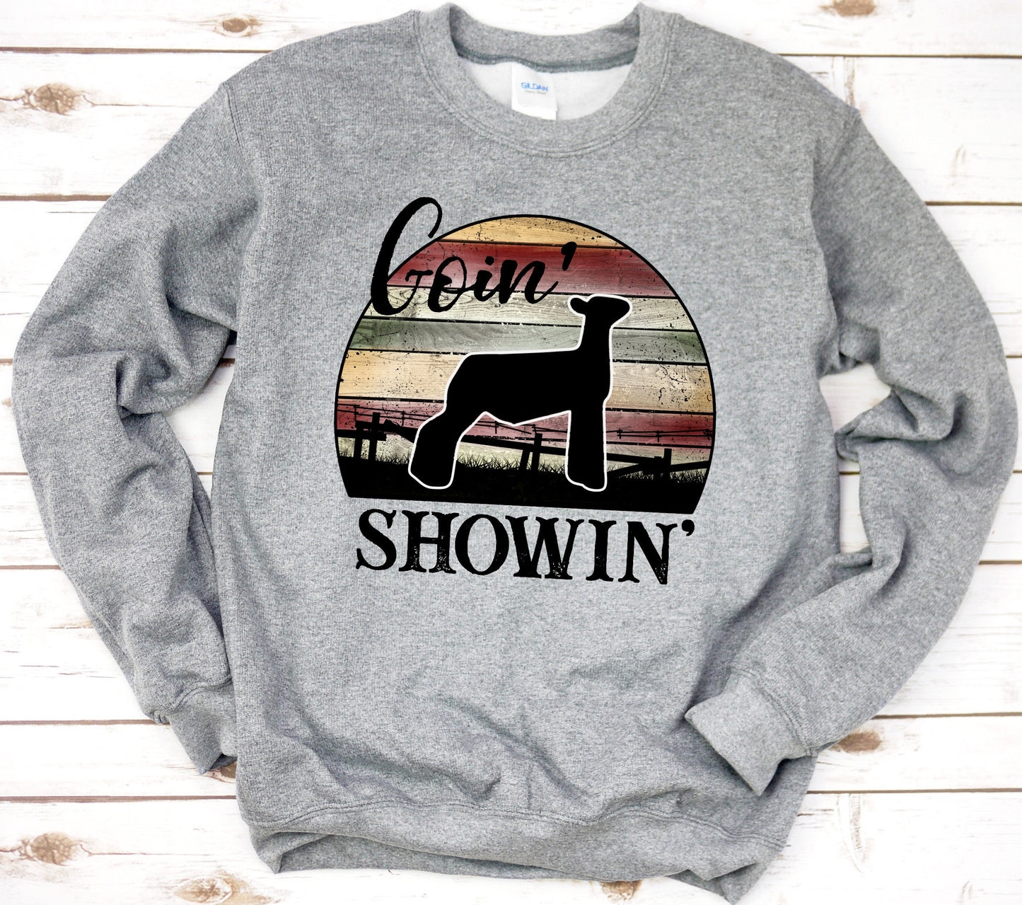 Adult Show Lamb Going Showing Sweatshirt/Show Lambs/Livestock Agriculture